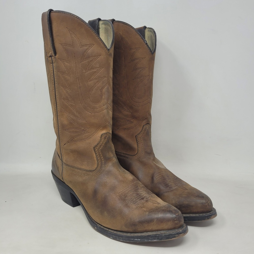 Durango Boots 9M Brown Leather Distressed Cowboy Western Cowgirl Rodeo Boho